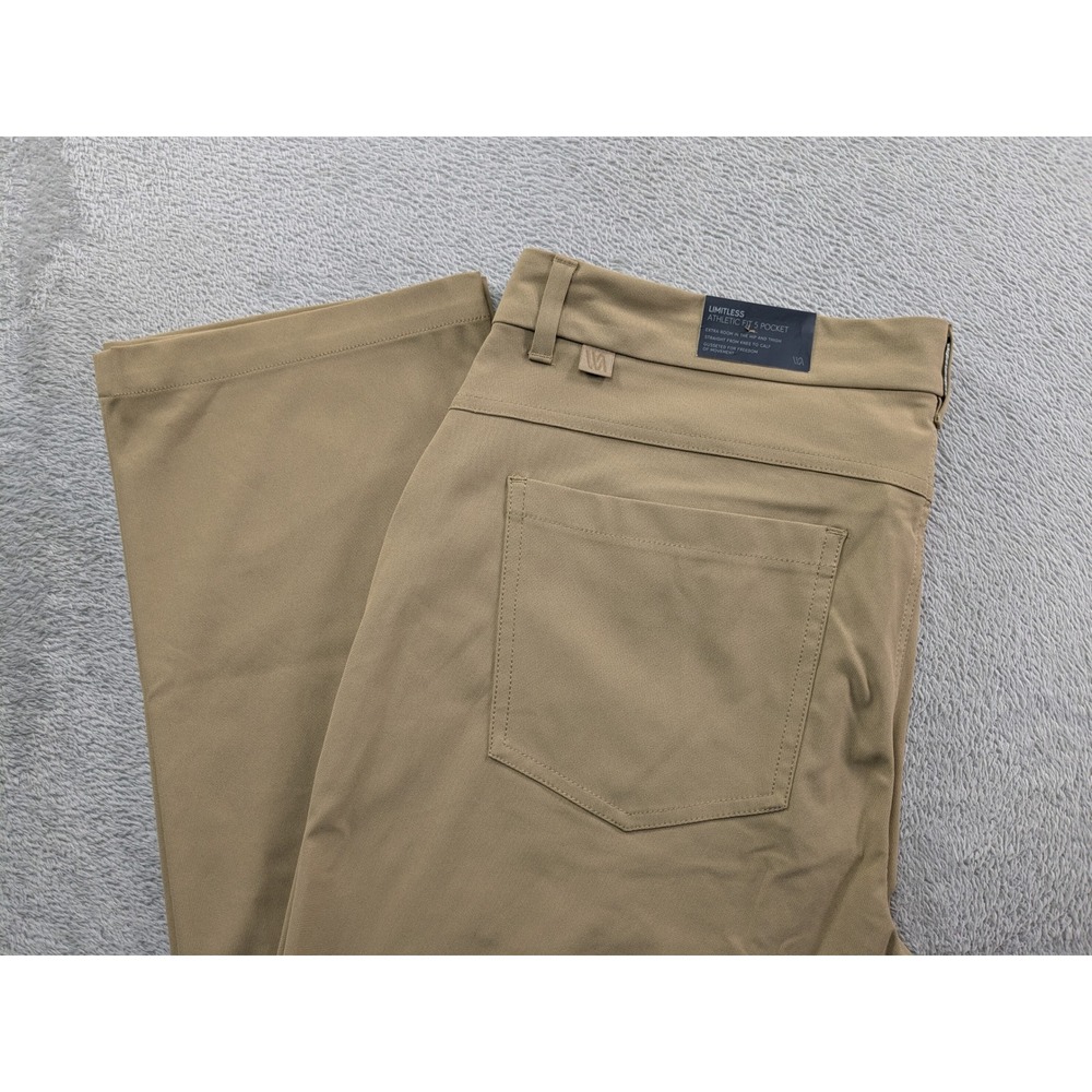 VRST Limitless Athletic Fit 5 Pocket Pants Khaki Tan Mens 36x30 Gusseted